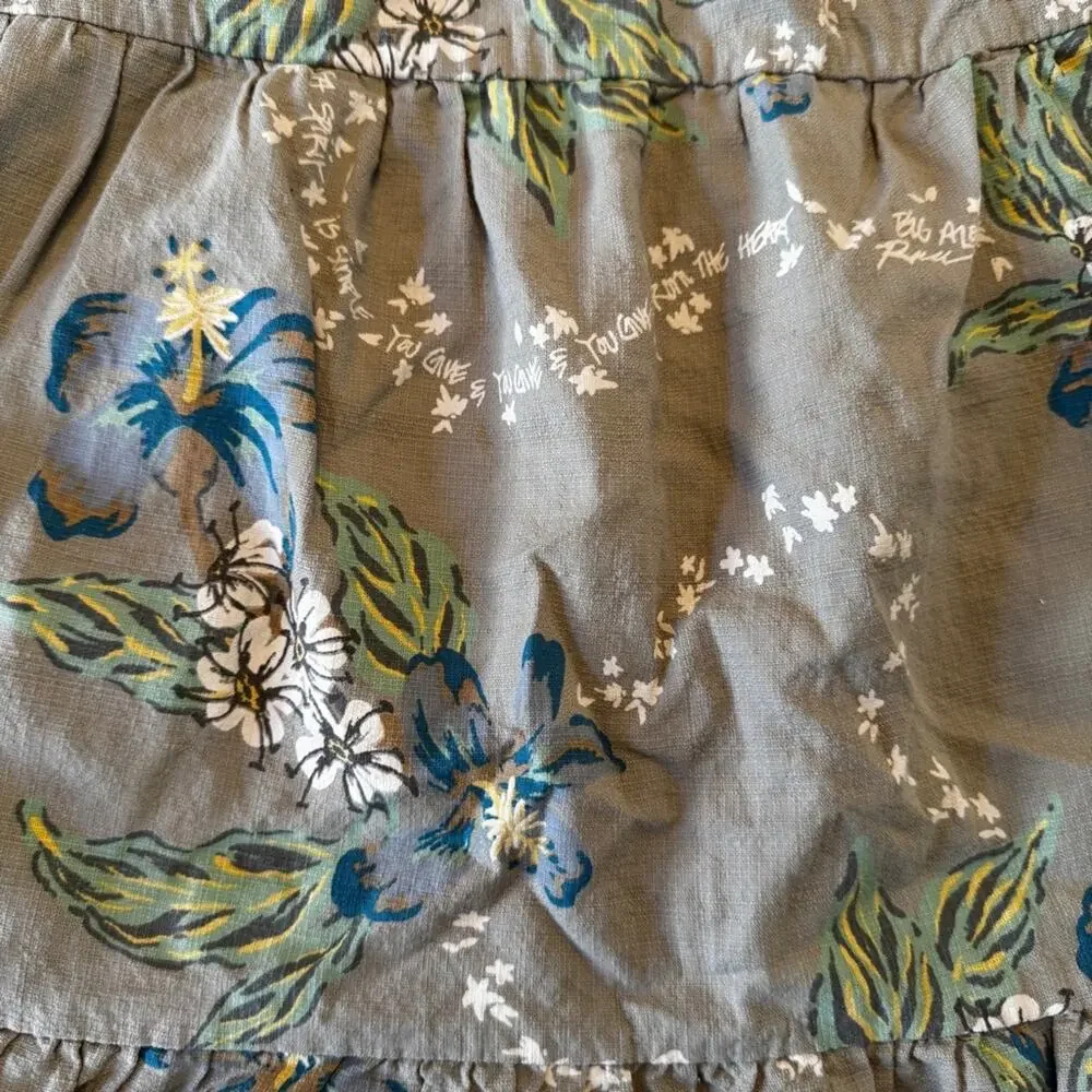 Patagonia Girls Aloha Dress Gray with Blue and Yellow Accents Small (7-8)
